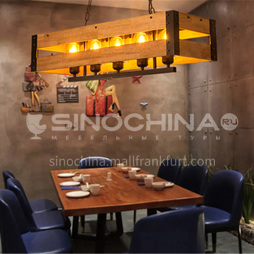 American country retro nostalgic industrial style restaurant lamps creative personality bar table man cafe wooden chandeliers WYN-7895-D5
